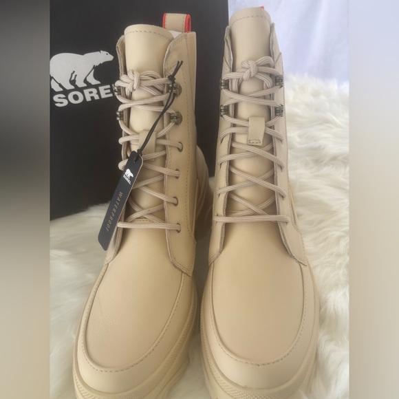BRAND NEW SOREL BREX BOOT LACE WP Bleached (Ceramic/Optimized Orange) W 8.5 US - Picture 4 of 14